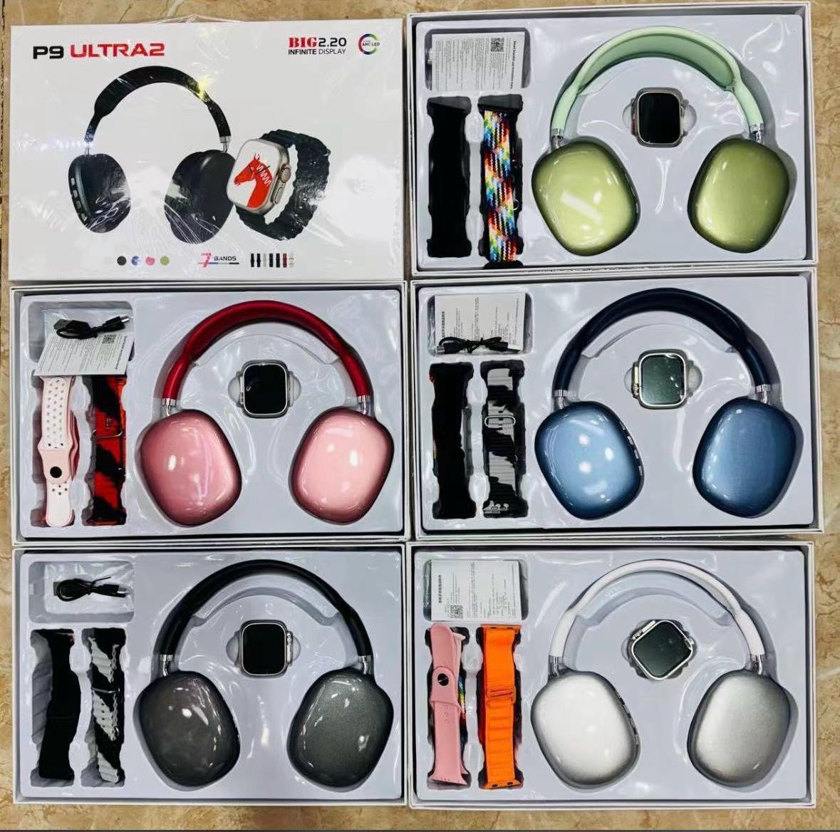P9 ULTRA 2 COMBO DIADEMA AIRPODS+RELOJ+7